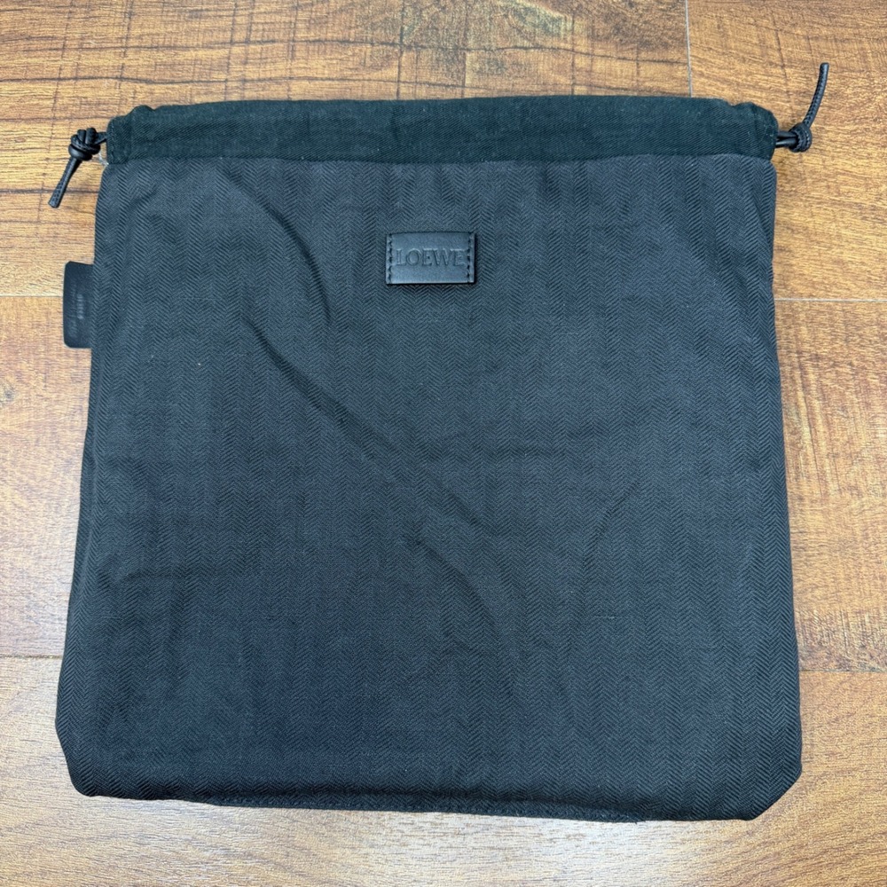 LOEWE Black Canvas Yellow Floral Tulip Drawstring Pouch Bag FLAWED - Picture 8 of 16